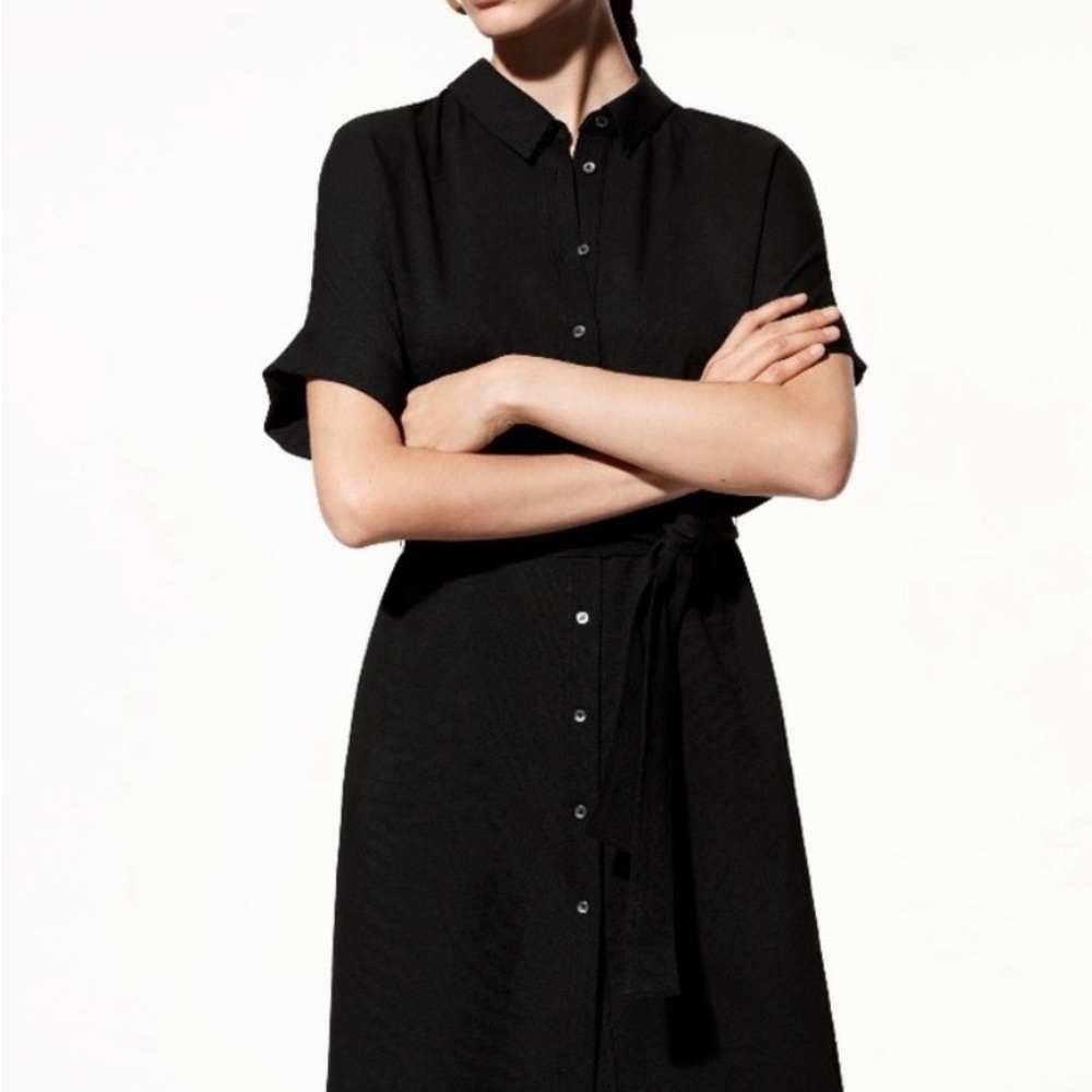 Babaton Classic Black Button-Up Dress